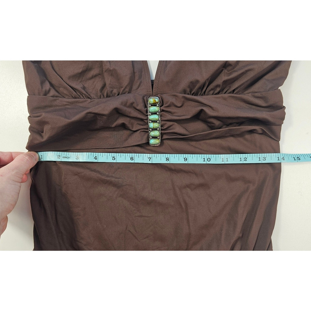 Lauren Ralph Lauren Brown One Piece Size 14 Embellished - Picture 8 of 8
